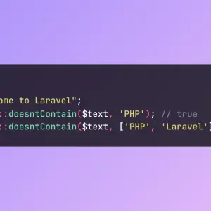 التحقق من عدم وجود سلسلة نصية باستخدام doesntContain في لارافيل.